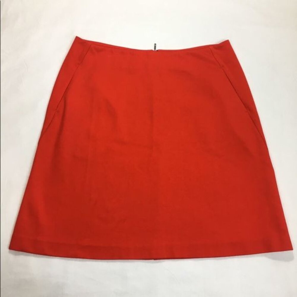 CAbi Womens Fiery Orange Back Zip Pocket Skirt Size 10 NEW